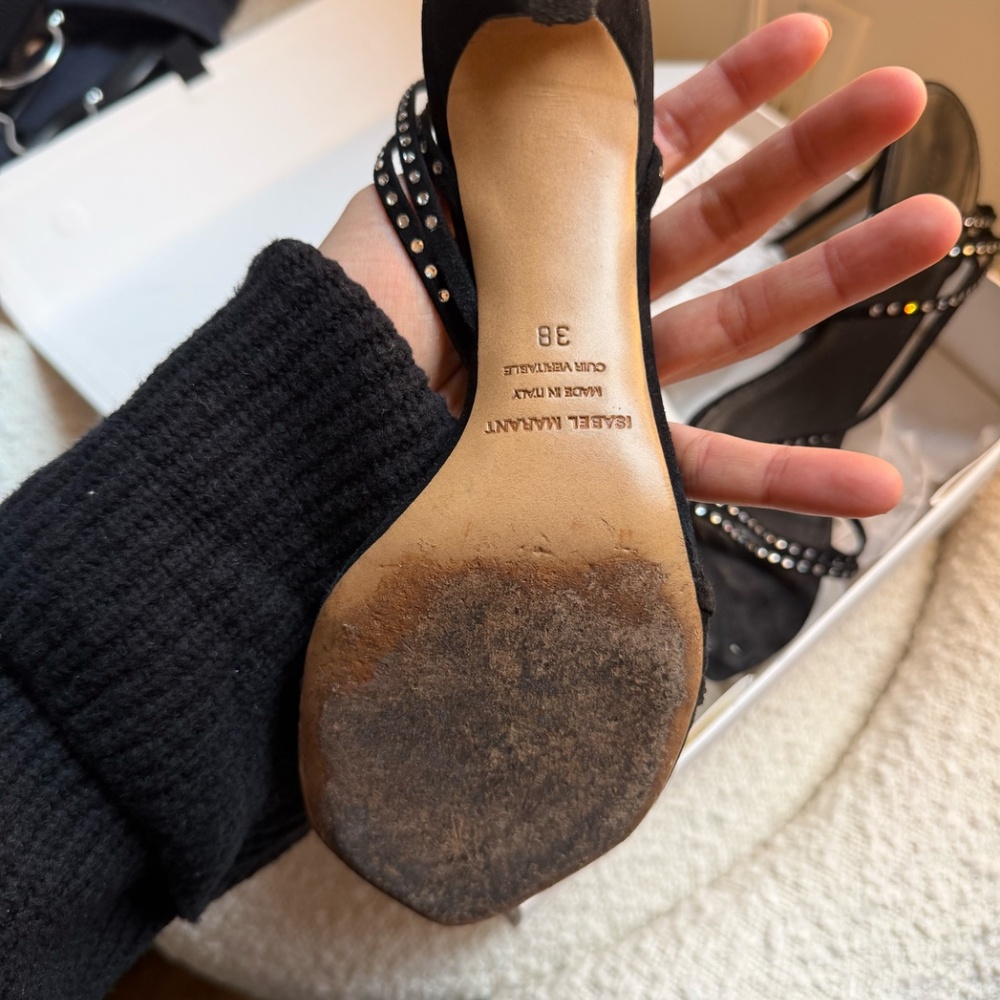 Isabel Marant Strassy Story Sandal Heels (Black) (size 38) - Picture 5 of 9